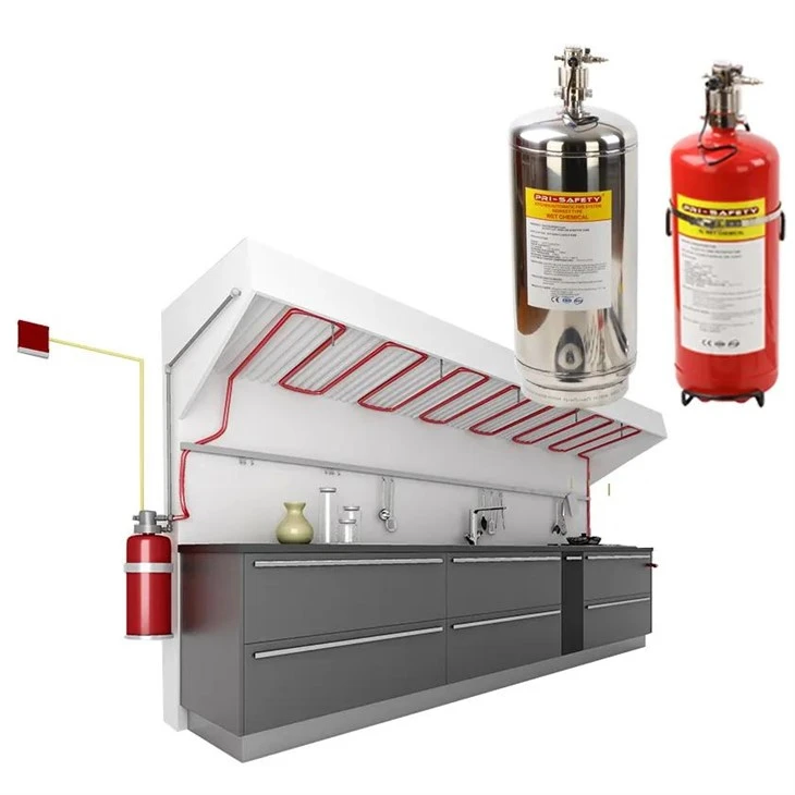 European Kitchen Fire System Automatic Fire Extinguisher For Commercial Kitchens Prevents Grease Fires Protects Cooking Areas high quality